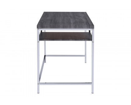 Coaster - Kravitz Rectangular Writing Desk in Weathered Gray/Chrome