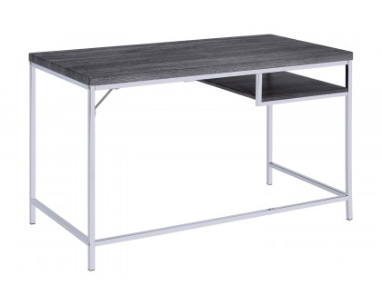 Coaster - Kravitz Rectangular Writing Desk in Weathered Gray/Chrome