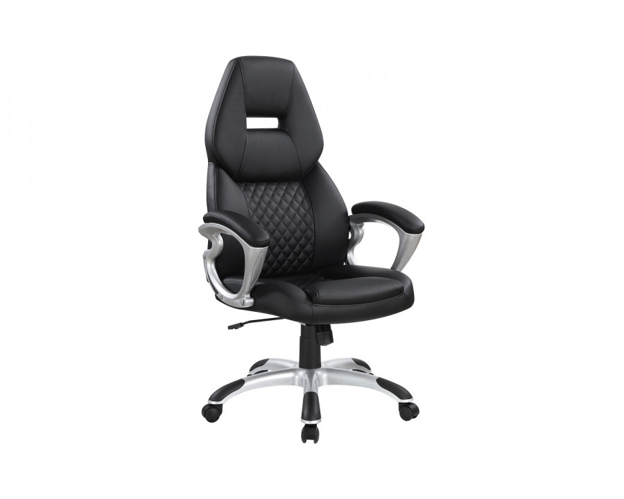 Coaster - Adjustable Height Office Chair 801296 in Black/Silver