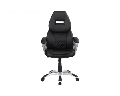 Coaster - Adjustable Height Office Chair 801296 in Black/Silver