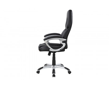 Coaster - Adjustable Height Office Chair 801296 in Black/Silver