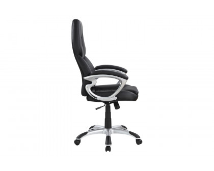 Coaster - Adjustable Height Office Chair 801296 in Black/Silver