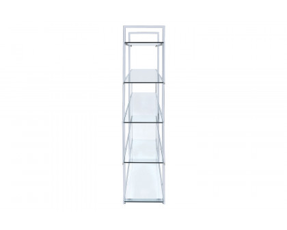 Coaster - 5-Shelf Bookcase in Chrome/Clear