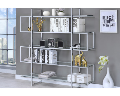 Coaster - 5-Shelf Bookcase in Chrome/Clear