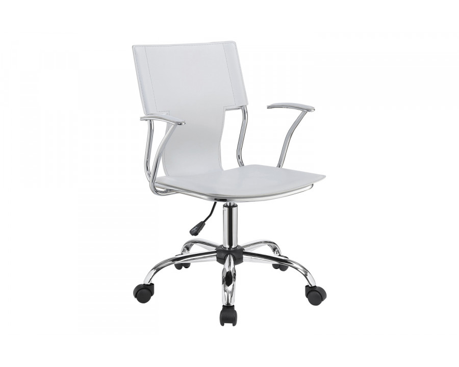 Coaster Adjustable Height Office Chair 801363 - White/Chrome