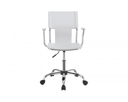 Coaster Adjustable Height Office Chair 801363 - White/Chrome