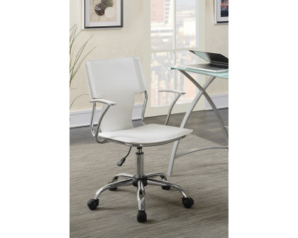 Coaster Adjustable Height Office Chair 801363 - White/Chrome