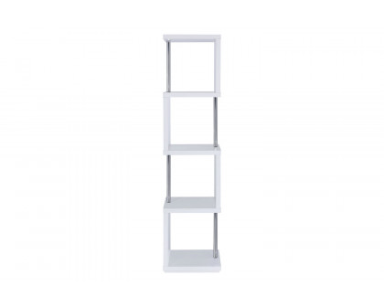 Coaster Baxter 4-Shelf Bookcase - White/Chrome