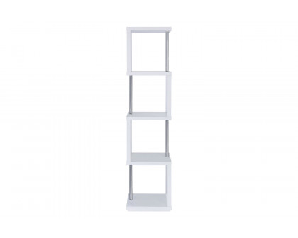 Coaster Baxter 4-Shelf Bookcase - White/Chrome