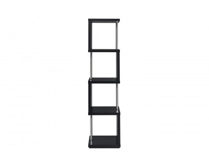 Coaster Baxter 4-Shelf Bookcase - Black/Chrome