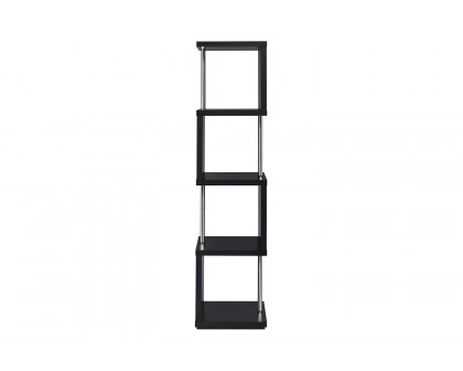 Coaster Baxter 4-Shelf Bookcase - Black/Chrome