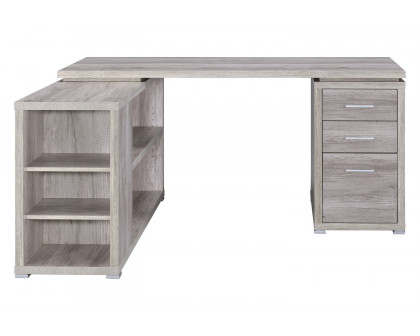 Coaster Yvette L-Shape Office Desk - Gray Driftwood