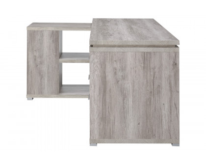 Coaster Yvette L-Shape Office Desk - Gray Driftwood