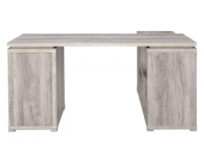 Coaster Yvette L-Shape Office Desk - Gray Driftwood