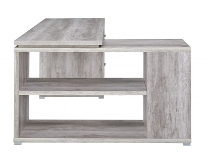 Coaster Yvette L-Shape Office Desk - Gray Driftwood