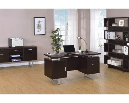 Coaster™ Lawtey Rectangular Storage Office Desk - Cappuccino