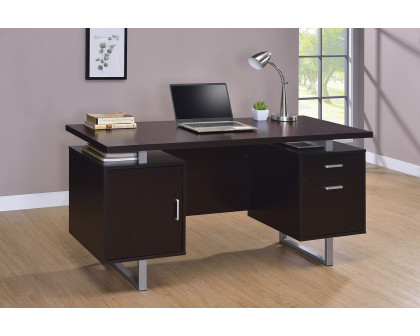 Coaster™ Lawtey Rectangular Storage Office Desk - Cappuccino