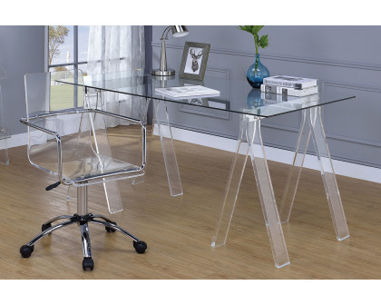 Coaster - Amaturo Writing Desk With Glass Top in Clear