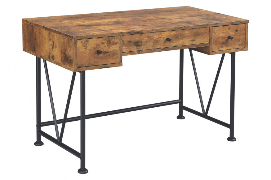 Coaster™ Analiese 3-Drawer Writing Desk - Antique Nutmeg/Black