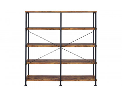 Coaster Analiese 4-Shelf Open Bookcase - Antique Nutmeg/Black