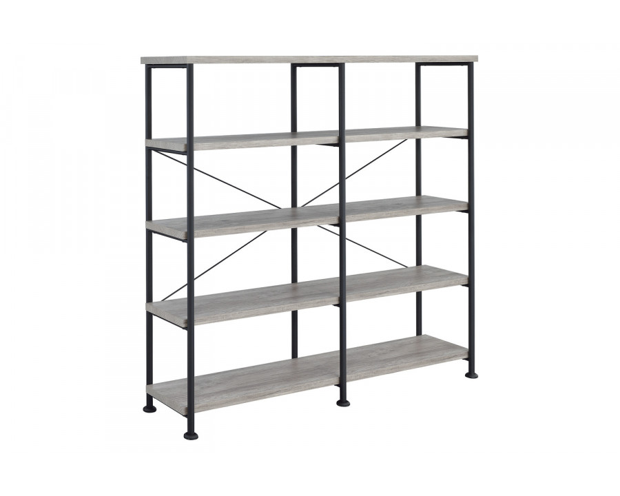 Coaster Analiese 4-Shelf Open Bookcase - Gray Driftwood