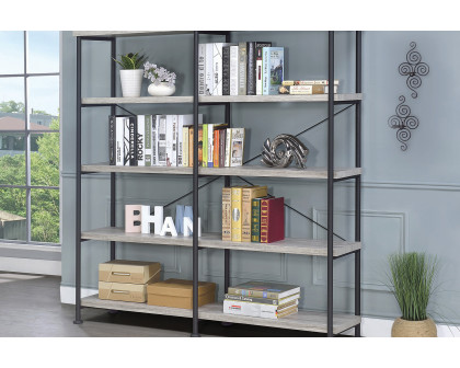 Coaster Analiese 4-Shelf Open Bookcase - Gray Driftwood