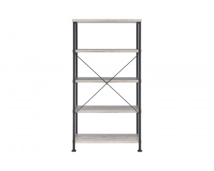 Coaster Analiese 4-Shelf Bookcase - Gray Driftwood