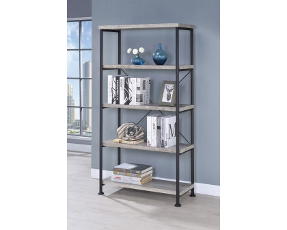 Coaster Analiese 4-Shelf Bookcase - Gray Driftwood