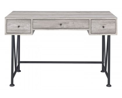 Coaster Analiese 3-Drawer Writing Desk - Gray Driftwood/Black