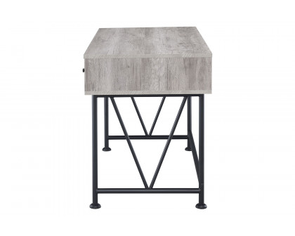 Coaster Analiese 3-Drawer Writing Desk - Gray Driftwood/Black