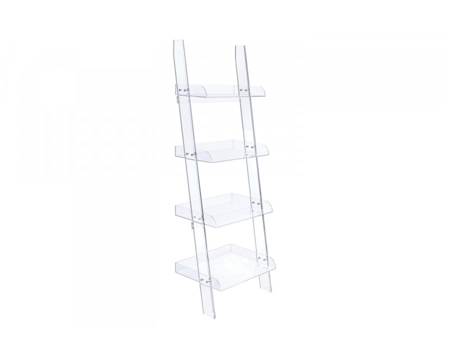 Coaster - Amaturo 4-Shelf Ladder Bookcase in Clear