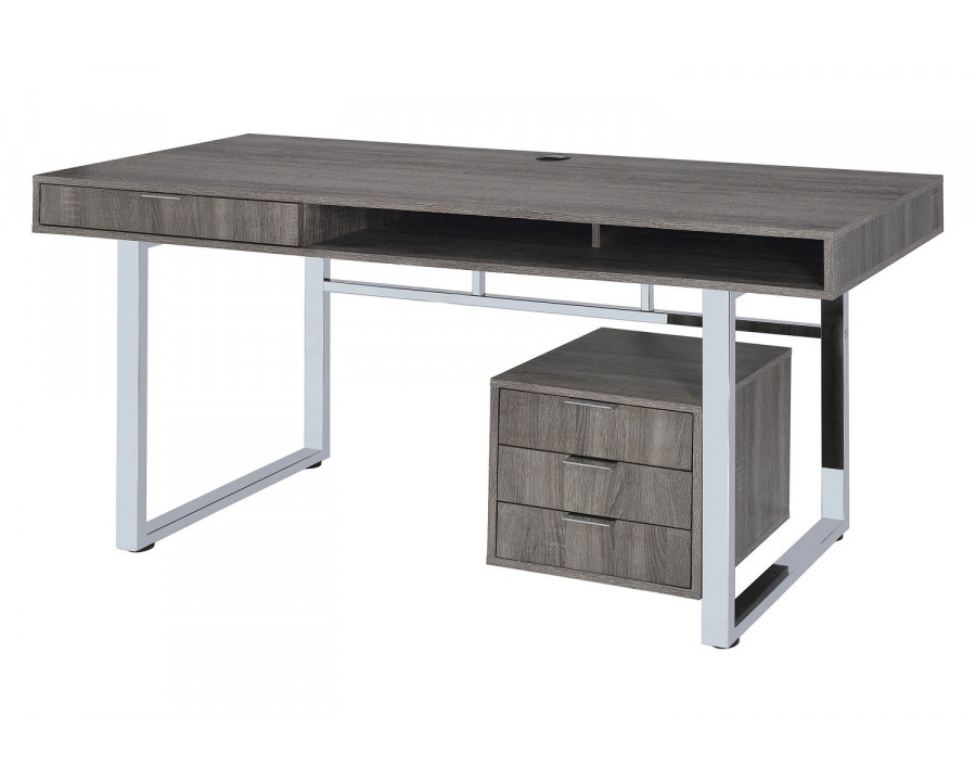 Coaster Whitman 4-Drawer Writing Desk - Weathered Gray