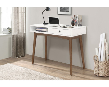 Coaster - Bradenton 1-Drawer Writing Desk in White/Walnut