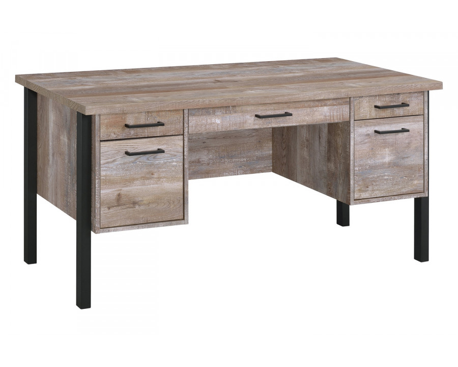 Coaster - Samson 4-Drawer Office Desk in Weathered Oak