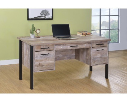 Coaster - Samson 4-Drawer Office Desk in Weathered Oak