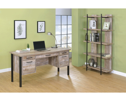 Coaster - Samson 4-Drawer Office Desk in Weathered Oak