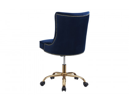 Coaster - Upholstered Office Chair With Nailhead in Blue/Brass