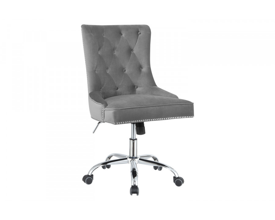 Coaster - Tufted Back Office Chair in Gray/Chrome