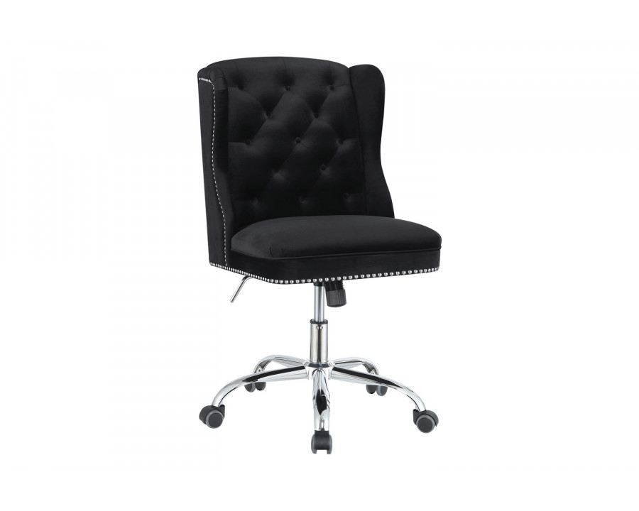 Coaster - Upholstered Tufted Office Chair in Black/Chrome