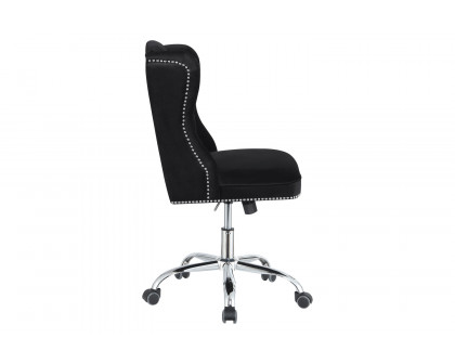 Coaster - Upholstered Tufted Office Chair in Black/Chrome