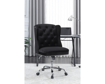 Coaster - Upholstered Tufted Office Chair in Black/Chrome