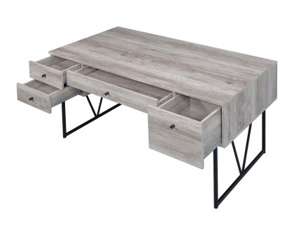 Coaster Analiese 4-Drawer Writing Desk - Gray Driftwood