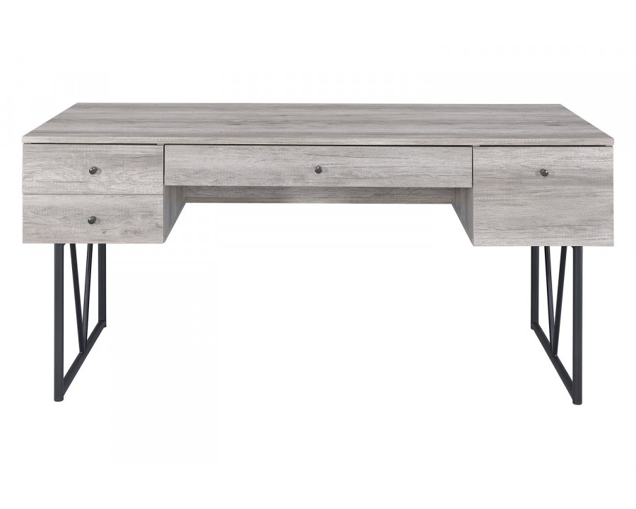 Coaster Analiese 4-Drawer Writing Desk - Gray Driftwood