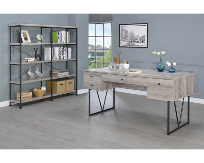 Coaster Analiese 4-Drawer Writing Desk - Gray Driftwood