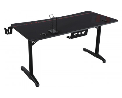 Coaster - Tarnov Rectangular Metal Gaming Desk With Usb Ports in Black