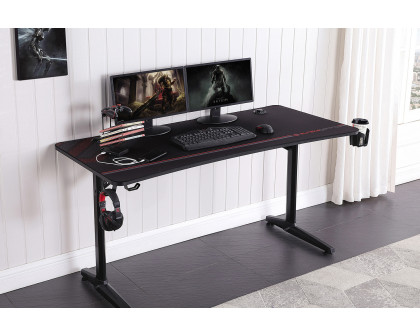 Coaster - Tarnov Rectangular Metal Gaming Desk With Usb Ports in Black