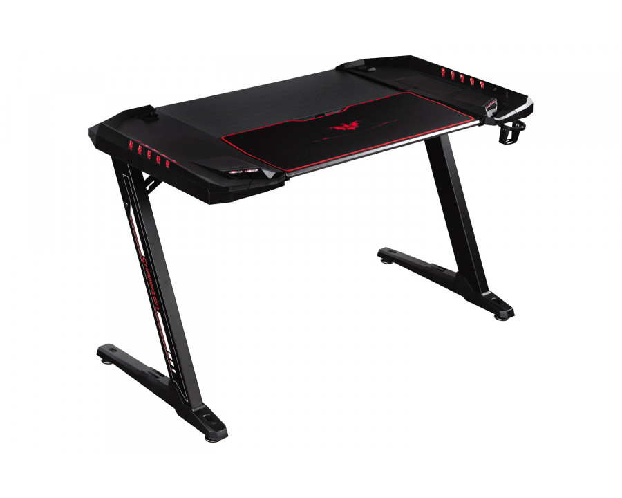 Coaster - Ardsley Z-Framed Gaming Desk With Led Lighting in Black