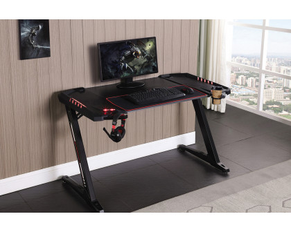 Coaster - Ardsley Z-Framed Gaming Desk With Led Lighting in Black