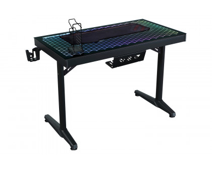 Coaster - Avoca Tempered Glass Top Gaming Desk in Black