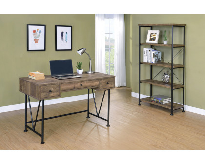 Coaster Analiese 3-Drawer Writing Desk - Rustic Oak/Black